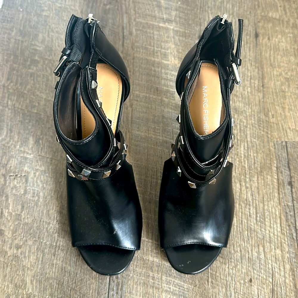 Marc Fisher Platform Black Studded Heel